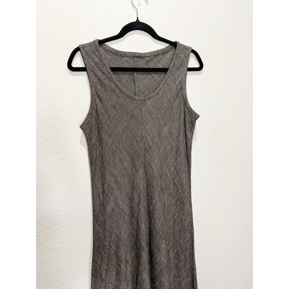 Eileen Fisher Linen Blend Textured Sleeveless Fringe Hem Maxi Dress Vintage - Picture 2 of 7